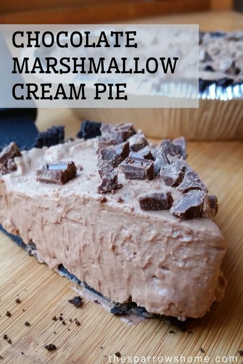 Silk Pie Recipe, Chocolate Pie Crust, Chocolate Marshmallow, Chocolate Cream Pie, Marshmallow Cream, Cream Pie Recipes, Chocolate Marshmallows, Chocolate Pies, Crispy Treats