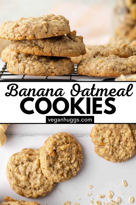 Gluten Free Banana Oatmeal Cookies, Banana Oatmeal Honey Cookies, Vegan Banana Oatmeal Cookies, Vegan Recipes With Bananas, Gluten Free Banana Cookies, Banana Oats Cookies, Quick Oat Cookies, Banana Cookies Vegan, Oatmeal Cookies No Sugar