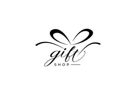 Gift Shop Logo Design, Gift Logo Design Ideas, Crafts Logo, Gift Shop Logo, Cute Logo, Handmade Logo Design, Gift Vector, Handmade Logo, Gift Logo