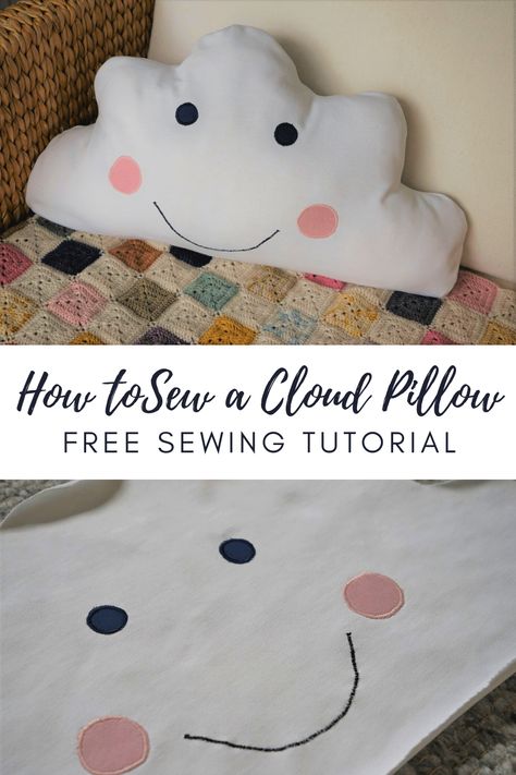 Cloud Sewing Pattern, Cloud Pillow Pattern, Diy Sewing Tutorials, Cushions To Make, Sewing Tutorials Free, Diy Simple, Sewing Toys, Diy Pillows, I Will Show You