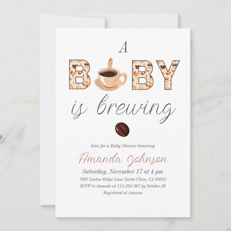 A Baby is Brewing Coffee Themed Baby Shower A Baby Is Brewing Coffee, Watercolor Coffee Cup, Coffee Baby Shower, Gender Neutral Baby Shower Themes, Brunch Celebration, A Baby Is Brewing, Loving Parents, Baby Is Brewing, Fall Brunch