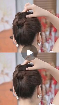 Self Hair Styling, Hair Put Up Style, How To Put Bun In Hair, Hair In Bun Styles, How To Make A Hair Bun, How To Make Bun Hairstyle, Hair Buns For Long Hair, Quick Updos For Short Hair, Summer Updos For Medium Hair