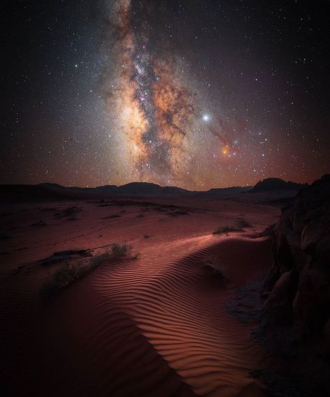 Nights in Wadi Rum Desert in Jordan   by @stefanliebermannphoto Wadi Rum Jordan Night, Unreal Places, Astronomy Photography, Craters On The Moon, Wadi Rum Jordan, Milky Way Photography, Space Photography, Wadi Rum, Colossal Art