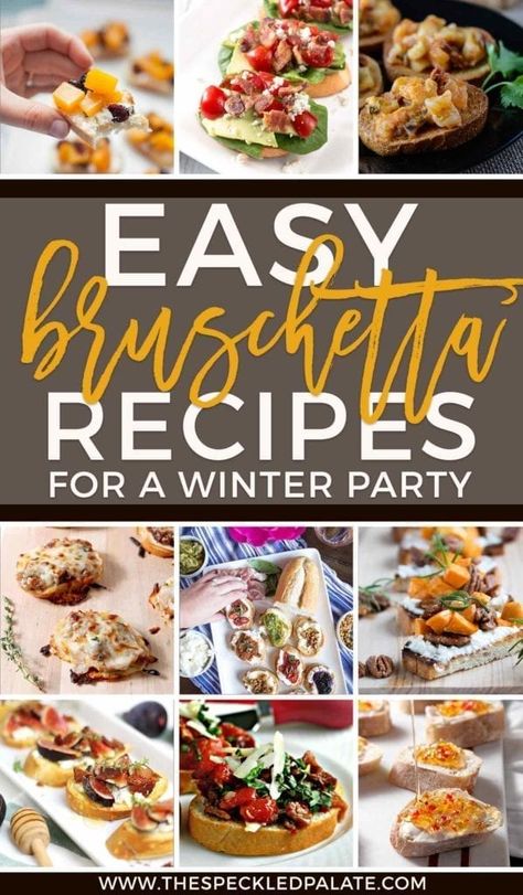 Tis the season for parties and entertaining! Change up your appetizer game by offering guests 9 Easy Bruschetta Recipes for a Winter Party. These bread-based appetizers offer a wide variety and are the perfect handheld appetizer for guests to enjoy during a holiday or New Year's party. Winter Bruschetta, Appetizer Bruschetta, Brushetta Appetizers, Butternut Squash Toast, Bruchetta Appetizers, Bruschetta Recipes, Appetizer Christmas, Easy Bruschetta Recipe, Winter Appetizers