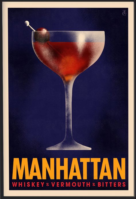 Manhattan Cocktail Aesthetic, Cocktail Poster Vintage, Cocktail Vintage Illustration, Bar Posters Vintage, Vintage Bar Poster, Vintage Drink Poster, Speakeasy Poster, Vintage Cocktail Aesthetic, Vintage Cocktail Illustration