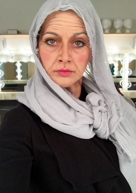 Old People Makeup, Elderly Makeup, Middle Age Makeup, Old Lady Halloween Costume, Old Lady Makeup, Theater Makeup, Age Makeup, Old Age Makeup, Addams Family Musical