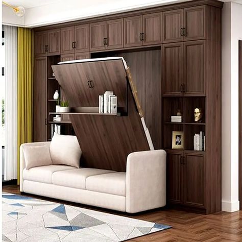 599.02US $ |Invisible Bed Sofa Integrated Wall Bed Space Saving Murphy Bed Invisible Bed Wardrobe Integrated Electric Sofa Invisible Bed| |   - AliExpress Murphy Bed Couch, Murphy Bed With Sofa, Murphy Bed Sofa, Bed Wardrobe, Bed With Wardrobe, Beds For Small Spaces, Modern Murphy Beds, Bedroom Hacks, Guest Room Design