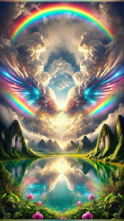 Angel Images Spiritual, Beautiful Angels Pictures Heavens, Jesus Photos Beautiful, Beautiful Angels Pictures Angles, Heavenly Angels Art, Heaven Background, God Of Fire, Rainbow Angel, Angel Clouds