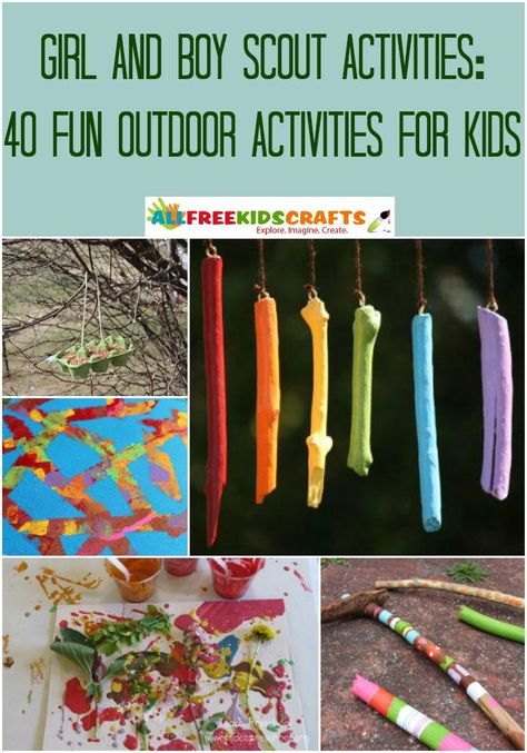 Girl and Boy Scout Activities: 40 Fun Outdoor Activities for Kids | AllFreeKidsCrafts.com Diy Activities For Kids, Boy Scout Activities, Kids Outdoor Activities, Fun Outdoor Activities, Summer Fun For Kids, Scout Activities, Diy Summer, Outdoor Activities For Kids, Kids Outdoor