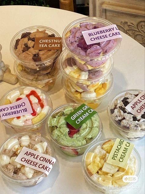 Dessert Cup Packaging, Bake Sale Packaging, Food Business Ideas, Dessert Packaging, Cake Packaging, Food Business, Sweet Snacks Recipes, Food Recepie, Dessert Cups