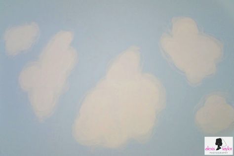 How To Paint Clouds On Your Ceiling Paint Clouds On Ceiling, Clouds On Ceiling, How To Paint Clouds, Sponge Paint, Painting Clouds, Sponge Painting, Rainbow Room, Cloud Painting, Circle Pattern