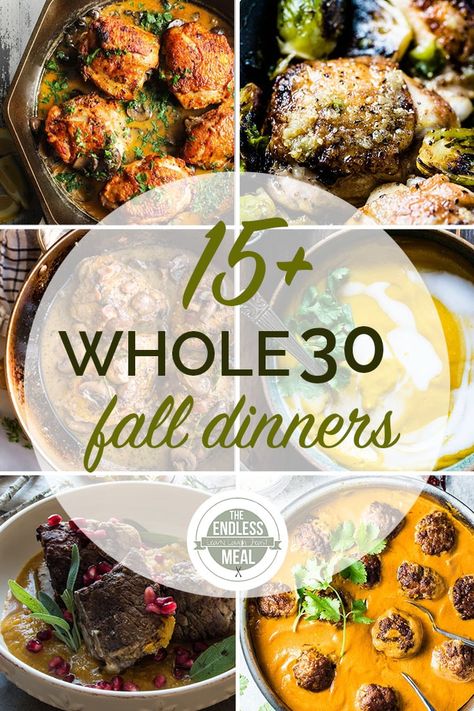 SAVE FOR LATER! Fall is all about comfort food and the 15 Best Fall Whole30 Dinner Recipes will keep you satisfied and healthy! #theendlessmeal #roundup #whole30 #whole30recipes #paleo #paleorecipes #healthyrecipes #dinner #dinnerrecipes #comfortfood #fall #autumn #fallrecipes Quick Fall Dinner, Easy Whole 30, Vegan Supper, Easy Taco Salad Recipe, Healthy Fall Dinner, Easy Fall Dinners, Harvest Food, Fall Dinners, Whole30 Dinner