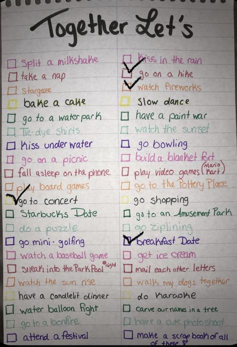 What Bf Wants From Gf, Things To Do With Your New Boyfriend, Things To Do With A Boyfriend, Bf Hangout Ideas, Cute Stuff To Do With Your Boyfriend, What To Do With Your Guy Best Friend, Fun Stuff To Do With Your Boyfriend, Together Lets List Couples Things To Do, Things To Do With Ur Gf