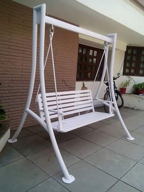 Garden Swing Only 35000/- Simple Main Gate Design, Steel Grill Design, Iron Furniture Design, Metal Outdoor Furniture, Balcony Grill Design, Swing Chair Outdoor, Metal Swings, Swing Design, Ceiling Design Living Room