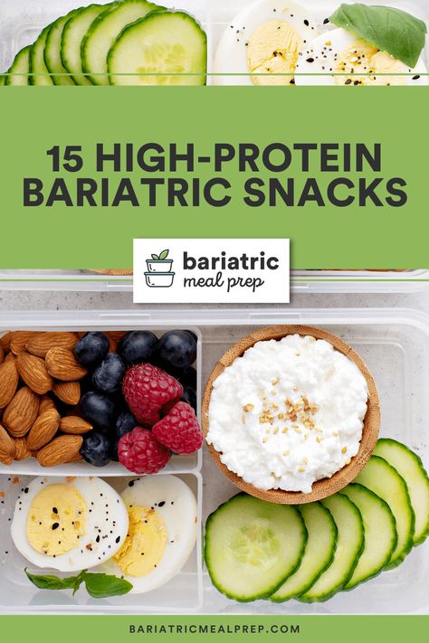 Take a look at these 15 high-protein bariatric snack ideas for easy snacks that are perfect for meal prep and taking on the go to help you stick to your weight loss goals! Bariatric Snacks, High Protein Bariatric Recipes, Bariatric Friendly Recipes, Bariatric Diet, Bariatric Eating, Best Fat Burning Foods, Bariatric Recipes, Fat Burning Foods, Good Healthy Recipes