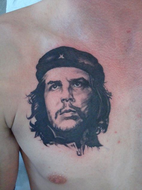 Cheguvera Tattoo Design, Cheguvera Tattoo, Che Guevara Tattoo, Boxing Tattoos, Che Guevara Art, Simpson Wallpaper Iphone, Ink Portrait, Ernesto Che, Half Sleeve Tattoo