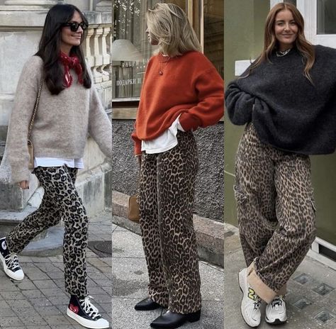 Printed Trousers Outfit, Print Jeans Outfit, Leopard Pants Outfit, Leopard Print Outfits, Animal Print Jeans, Leopard Outfits, Leopard Print Jeans, Animal Print Pants, Look Jean