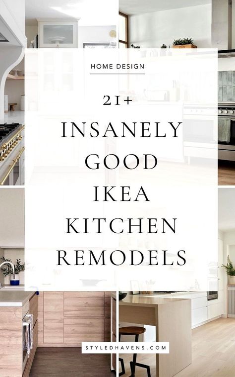 Planning a kitchen remodel or kitchen makeover and looking for modern kitchen ideas? Peek inside into these AMAZING Ikea custom kitchen spaces - the ikea kitchen remodel designs of our DREAMS! Learn where to buy custom fronts for the Ikea cabinets (IT'S NOT IKEA!) and get serious kitchen decor inspo!