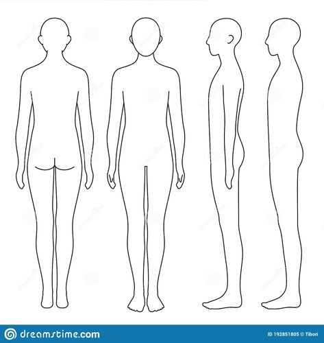 Illustration about Human body outline, front, back and side, posture, vector file set. Illustration of isolated, arms, posture - 192851805 Blank Tattoo Templates, Blank Human Body Outline, Blank Drawing Templates People, Blank Body Tattoo Template, Blank Body Template Tattoo Designs, Blank Body Template Female, Blank Arm Tattoo Template, Blank Body Template, Human Body Template