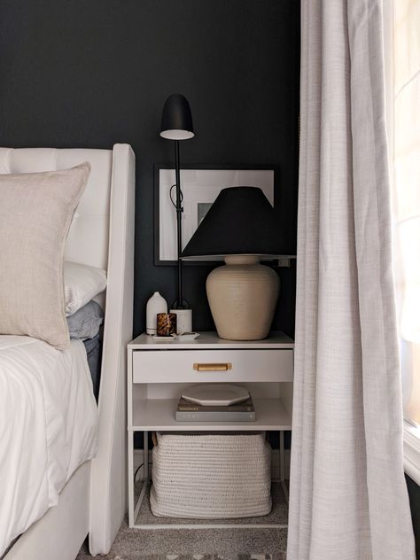 6 of The Best Ikea Nightstand Hacks + How We Hacked Ours – The Homebody House Ikea Vikhammer, Ikea Tyssedal, Ikea Nightstand Hack, Hemnes Nightstand, Scandinavian Nightstand, Nightstand Hack, Ikea Rast Dresser, Ikea Micke, Ikea Nightstand