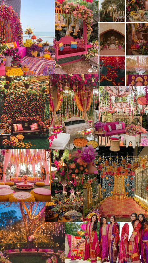 Indian Wedding Decorations Mehndi Decor, Pakistan Wedding Decor, Mehendi Night Decor, Hurdee Decor, Colorful Mehendi Decor, Shaadi Decoration, Mehndi Stage Decor, Rajasthani Wedding, Mehndi Stage