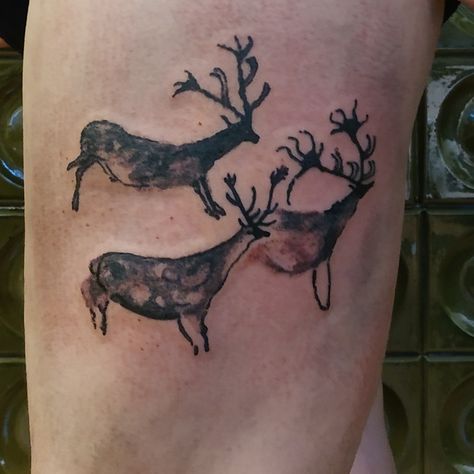 I've got today a great cave art tattoo from wonderful Cracovianca @Darktimes Tattoo in Kraków Poland. Super happy with it #tattoos #tattoo #beauty Cave Drawing Tattoo, Paleolithic Tattoo, Neolithic Tattoo, Cave Painting Tattoo, Archaeology Tattoo Ideas, Cave Art Tattoo, Caveman Tattoo, Anthropology Tattoo, Archeology Tattoo