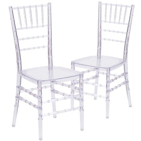 Flash Furniture 2pk Flash Elegance Crystal Ice Stacking Chiavari Chair, Clear Clear Chairs, Ghost Chairs, Crystal Ice, Chiavari Chairs, Guest Chair, Mesa Exterior, Plastic Chair, Chair Types, Beautiful Chair