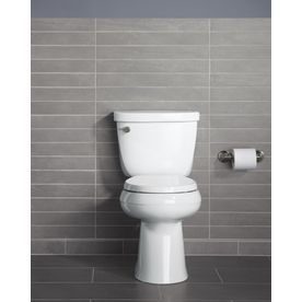 Product Image 3 Grey Tile Floor, Leaking Toilet, Kohler Toilet, White Toilet, Grey Floor Tiles, Contemporary Bathroom Designs, Grey Tiles, Tile Wall, Chair Height