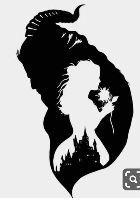 Beauty And The Beast Silhouette, Diy Vinyl Projects, Disney Silhouette, Disney Silhouettes, Idee Cricut, Silhouette Clip Art, Image Svg, Silhouette Stencil, Amazing Drawings