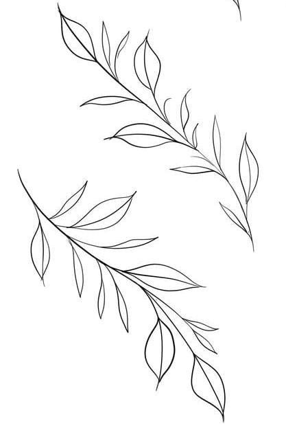 Laurel Leaves Drawing, Lotus Leaf Tattoo, Leg Leaf Tattoo, Simple Leaves Tattoo, Eucalyptus Leaves Tattoo, Flower Leaves Tattoo, Leaf Branch Tattoo, Leaf Vine Tattoo, Palm Leaf Tattoo