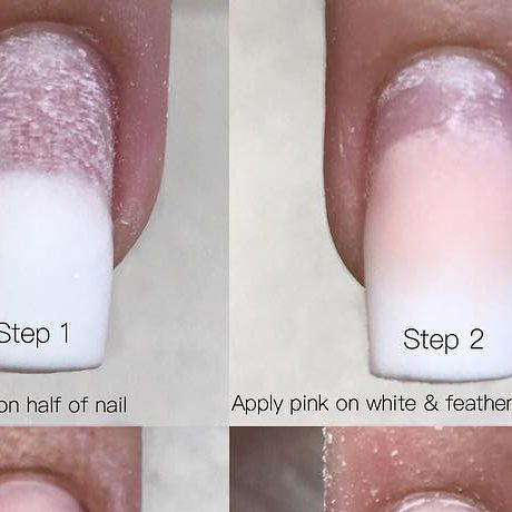 How To Do Pink And White Ombre Nails, Easy Ombre Nails Step By Step, Ombre White Nails, Ombre Nails Diy, Milky French Manicure, French Manicure Ombre, Pink And White Ombre Nails, Ombre Nail Diy, White Ombre Nails