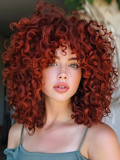 Red Head Curly Hair, Fall Ginger Hair, Dark Copper Curly Hair, Colors For Curly Hair, Red Hair Light, Red Hair Blonde Highlights, Colorful Curly Hair, Hair Color For Green Eyes, Hair Color For Warm Skin Tones