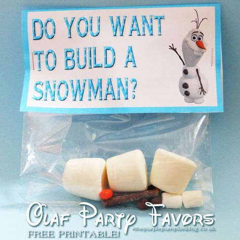 Do You Want To Build A Snowman Party Favor & Free Printable | #100DaysOfDisney - Day 8 | Disney Make It Monday Olaf Party Favors, Olaf Party, Snowman Party, Disney Frozen Party, Purple Pumpkin, Frozen Theme, Frozen Birthday Party, Build A Snowman, Disney Party