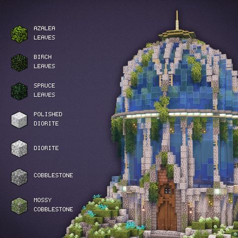 Graysun | Minecraft Builds | Wizard House - Minecraft 👉Download available on Patreon 👥️Collab with @shovel241builds.mc Minecraft wizard houses You can download this… | Instagram Minecraft Terrarium Ideas, Minecraft Art Gallery Building, Minecraft Allay Sanctuary, Minecraft Dome Ideas, Dome Minecraft Build, Mc Gazebo, Fantasy Buildings Minecraft, Minecraft Diorite Builds, Mc Mega Base