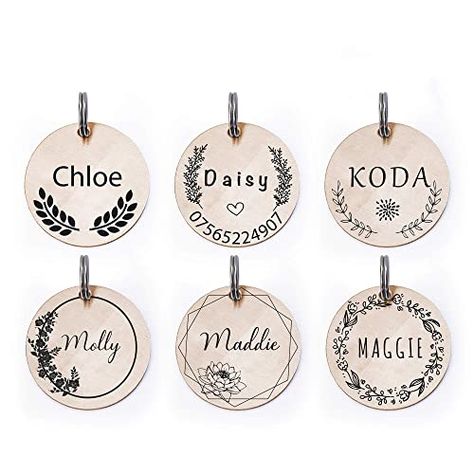 Pet Items, Engraved Dog Tags, Puppy Collar, Dog Name Tags, Tag Ideas, Dog Collar Tags, Dog Branding, Cat Tags, Puppy Collars