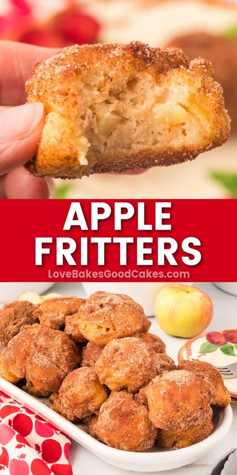 Apple Fritters pin collage Homemade Apple Fritters, Deep Fried Donuts, Small Town Woman, Fritter Recipes, Apple Fritters, Fried Dough, Easiest Apples, Homemade Apple, Time Of Day