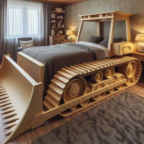 😆😆😆 Excavator Bed, Traditional Bed Designs, Creative Beds, Plush Mattress, Construction Zone, Kids Bed, Unique Beds, Stylish Beds, Kids' Bed