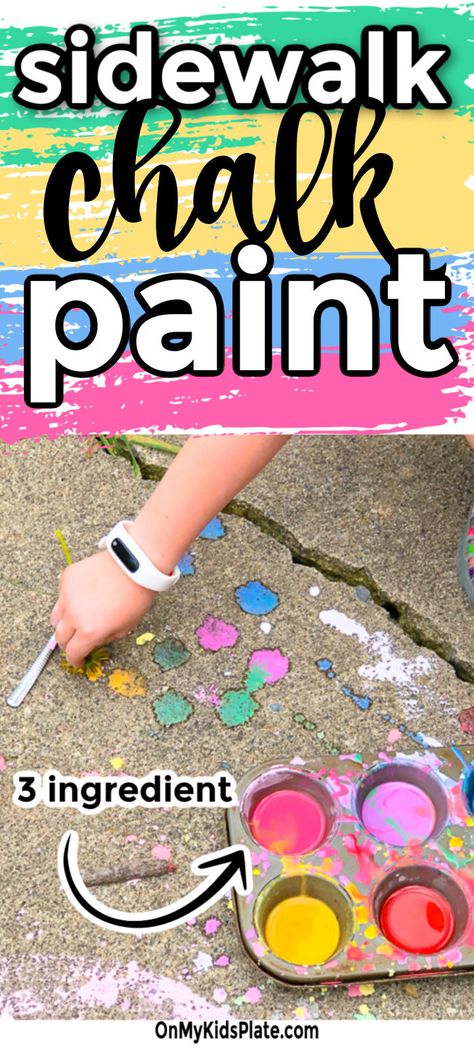 Sidewalk Chalk Paint Recipe, Sidewalk Paint Recipe, Diy Sidewalk Chalk Paint, Diy Sidewalk Chalk, Homemade Sidewalk Chalk, Diy Sidewalk, Sidewalk Chalk Paint, Sidewalk Paint, Make Chalk Paint