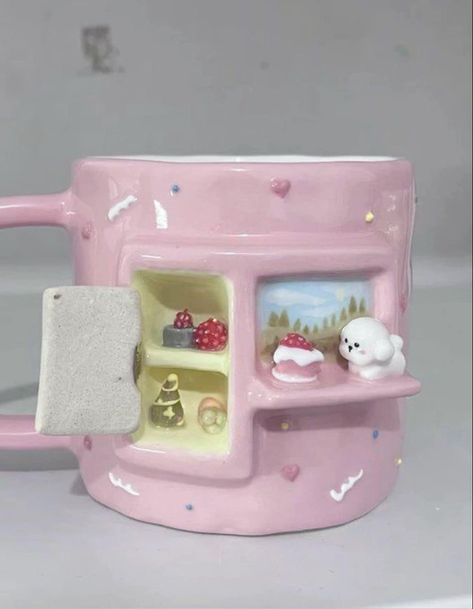 Clay Diy Projects, Pretty Mugs, Pottery Crafts, Diy Pottery, Cute Clay, Clay Art Projects, Diy Clay Crafts, Cute Little Things, Cute Mugs