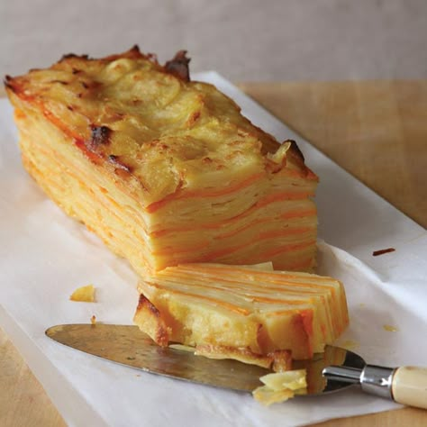 Learn how to make Root Vegetable Terrine with this recipe created by Denise Marchessault. Vegetable Terrine, Terrine Recipe, Gold Potatoes, Yukon Gold, Root Vegetable, Whipping Cream, Potato Dishes, Root Vegetables, Veggie Dishes