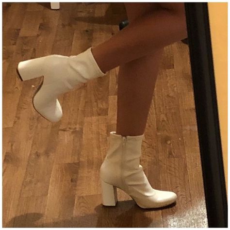 Gogo Boots, White Boots, Heel Boots, High Heel, Heeled Boots, A Woman, Socks, Boots, White