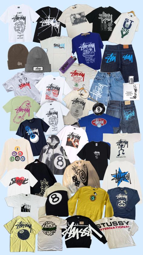 stüssy #stussy #vintage #vintageaesthetic #vintagecollage #vintagefashion #fashion #outfit #outfitinspo #fit #fitinspo #brand Stussy Vintage, Street Style Outfits Casual, Baggy Outfit Ideas, Black Jeans Outfit, Cool Wallpapers Cartoon, Birthday Wishlist, Men Fashion Casual Outfits, Summer Outfits Men, Cute Everyday Outfits