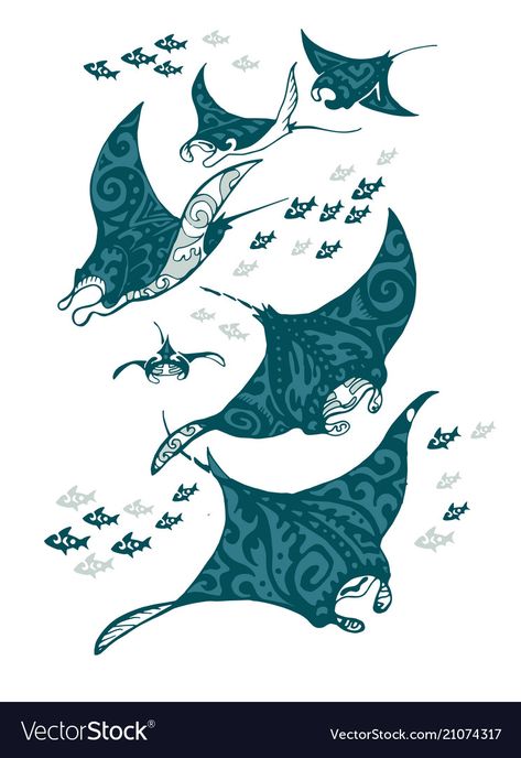 Manta Ray, Manta Ray Art, Tato Suku, Ray Tattoo, Shark Tattoos, Seni 2d, 문신 디자인, Surf Art, Marine Animals