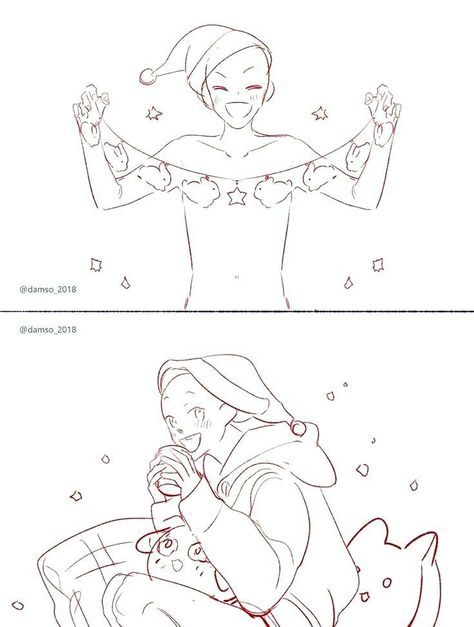 Merry Christmas Drawing, Base Anime, Christmas Sketch, Christmas Poses, Sketch Poses, 캐릭터 드로잉, Drawing Templates, Poses References, Christmas Drawing