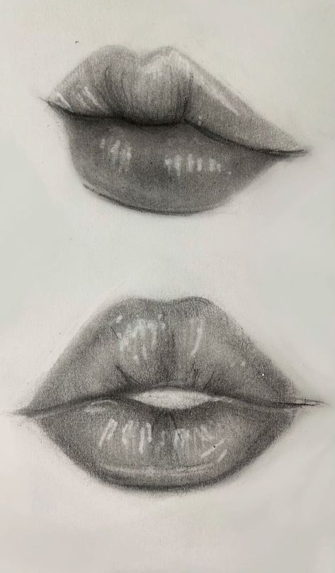 Shaded Lips Drawing, Lips For Drawing, Simple Sketch For Beginners, Lips Shading Drawing, Pencil Shading Art Drawings, Lips Shading Tutorial, Face Parts Drawing, Lips Drawing Pencil, Pencil Sketchbook Ideas