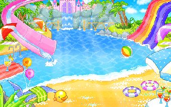 Beaches | Cute Kawaii Resources Tropical Hello Kitty Gif, Pixel Beach Gif, Tropical Pixel Gif, Kawaii Pixel Background Gif, Gyaru Gif Pfp, Beach Pixel Art, Tropical Gyaru, Pixel Kawaii, Tropical Core