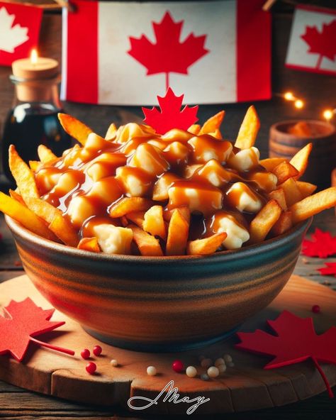 🇨🇦 Happy Canada Day! Celebrate with a classic Canadian dish – Poutine! Whether you're hosting a BBQ or enjoying a quiet day at home, this dish is a must-try. What's your favorite way to enjoy Poutine? Share with us in the comments! #CanadaDay #PoutineLove #Foodie #MAYAiCEO Canada Day Food, Poutine Food, Canadian Poutine, Canada Food Guide, Canadian Dishes, Canada Food, Canadian Grand Prix, Happy Canada Day, Canadian Food