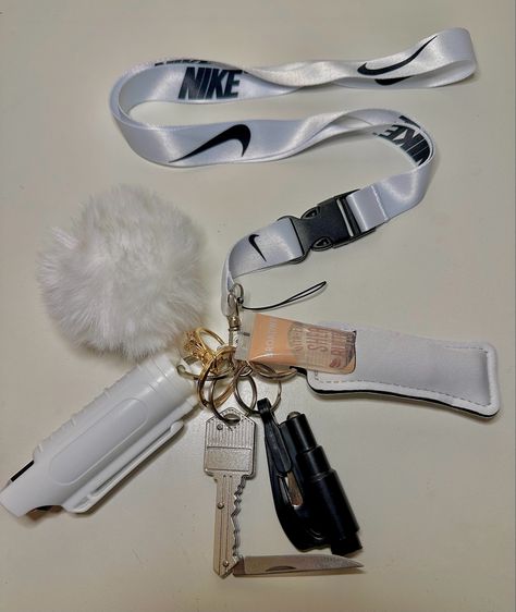 self defense keys, womens safety, safety keychains, small business, nike lanyards, small business owner, keychain business Nike Lanyard Aesthetic, Cute Safety Keychains, Lanyards Aesthetic, Safety Keychain For Women, Car Keys Aesthetic Lanyard, Key Lanyard Aesthetic, Lanyard Aesthetic Keychain, Key Chains Aesthetic, Cute Lanyards For Keys