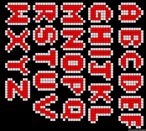 for names and words Perler Bead Color Chart, Plastic Canvas Letters, Crochet Letters, Alphabet Chart, Cross Stitch Fonts, Cross Stitch Letters, Alphabet Beads, Pola Kristik, Diy Perler Beads