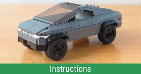 Build and own the Tesla Cybertruck right now [Instructions] Lego Cars Instructions, Lego Wheels, Diy Slingshot, Painted Skateboard, Easy Lego Creations, Lego Furniture, Lego Challenge, Lego Vehicles, Lego Truck